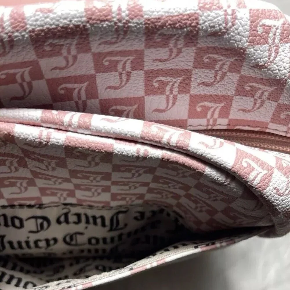 Juicy Couture Modern Pink White Medium Mini Backpack Pink Heart Logo Brand NEW